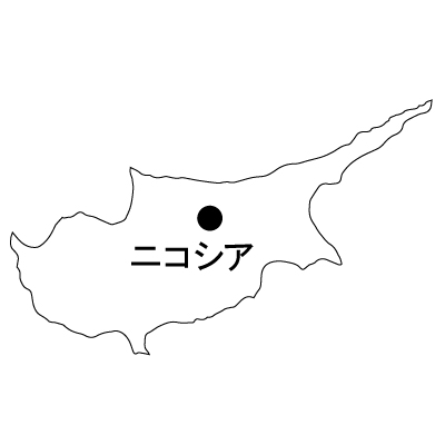 キプロス共和国無料フリーイラスト｜首都名(白)